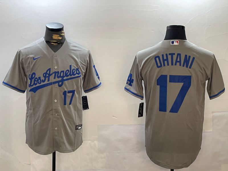 Men Los Angeles Dodgers #17 Ohtani Grey Game 2024 Nike MLB Jersey style 12168->los angeles dodgers->MLB Jersey